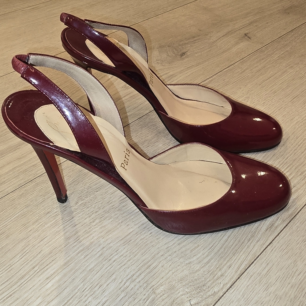 Christian Louboutin Deep Red Slingback Heels
